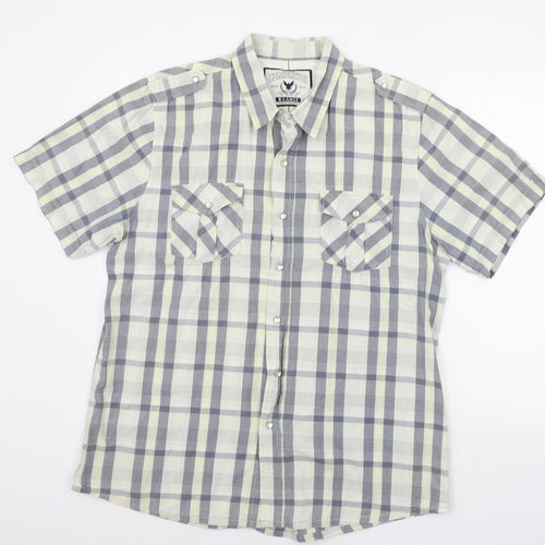 Company 81 Mens Beige Check   Button-Up Size XL