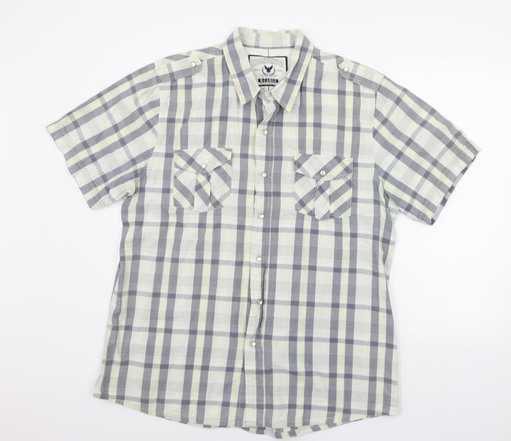 Company 81 Mens Beige Check Button-Up Size XL