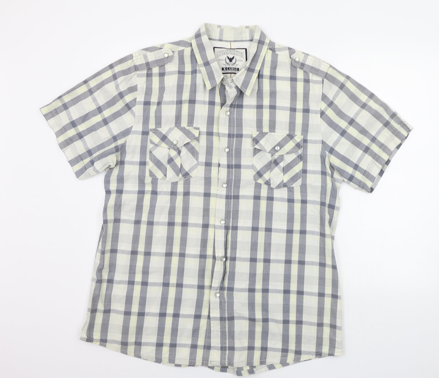 Company 81 Mens Beige Check   Button-Up Size XL