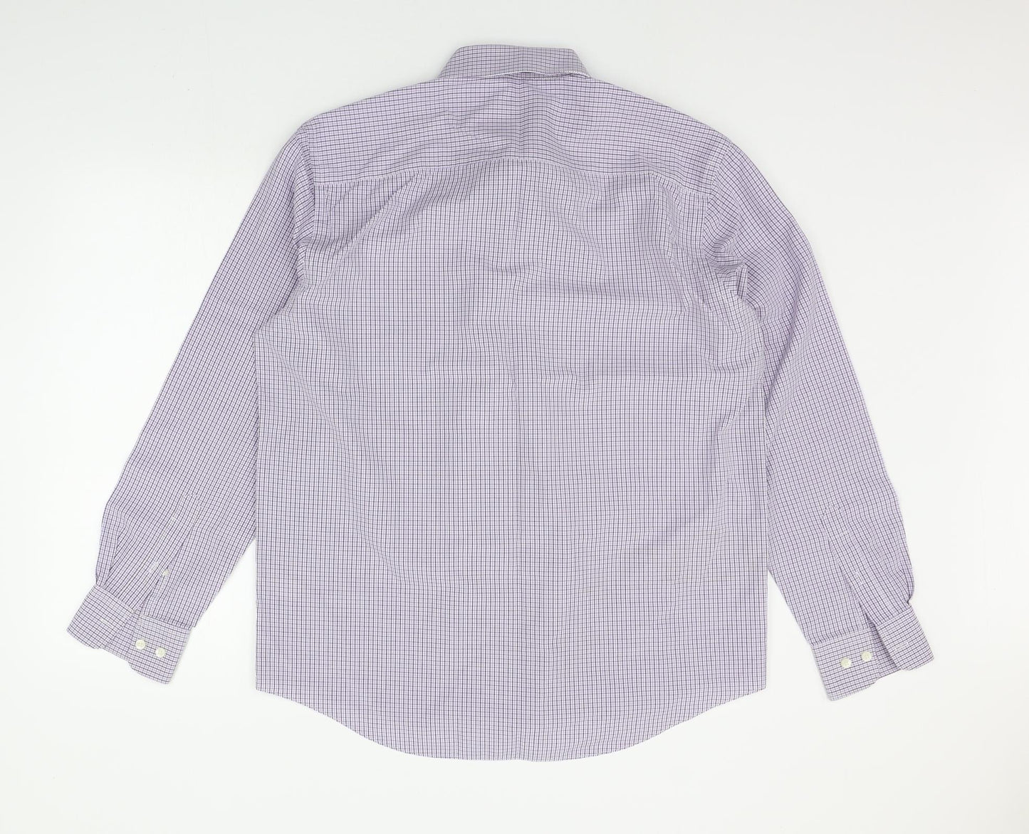 TU Mens Pink Check   Button-Up Size 16.5