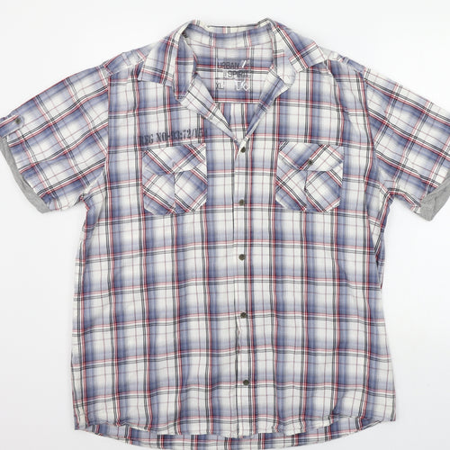 Urban Sprirt Mens Blue Check   Button-Up Size XL