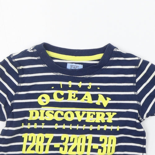 F&F Baby Blue Striped  Basic T-Shirt Size 12-18 Months