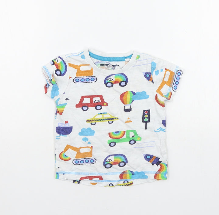 NEXT Boys White Geometric Basic T-Shirt Size 3-6 Months