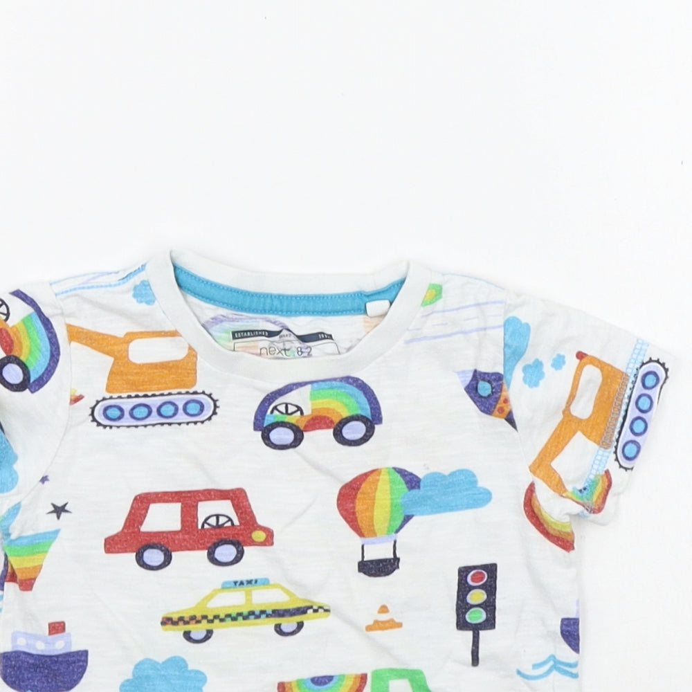 NEXT Boys White Geometric  Basic T-Shirt Size 3-6 Months