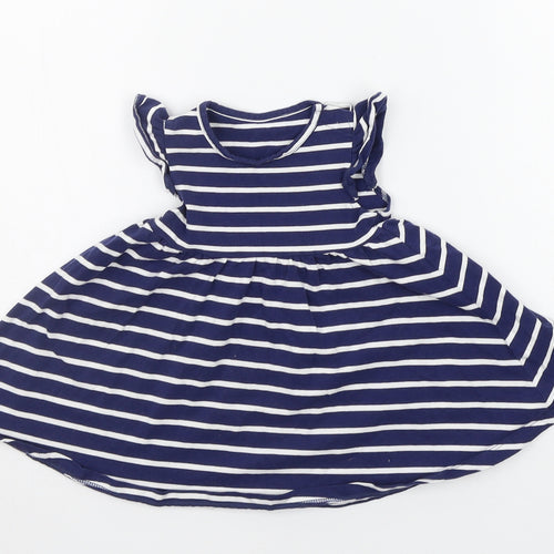 Marks and Spencer Baby Blue Striped  A-Line  Size 3-6 Months