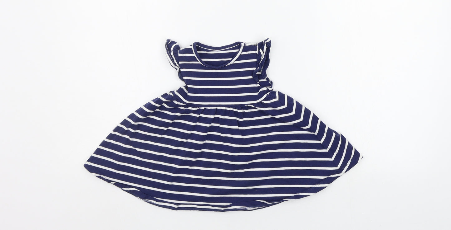 Marks and Spencer Baby Blue Striped  A-Line  Size 3-6 Months