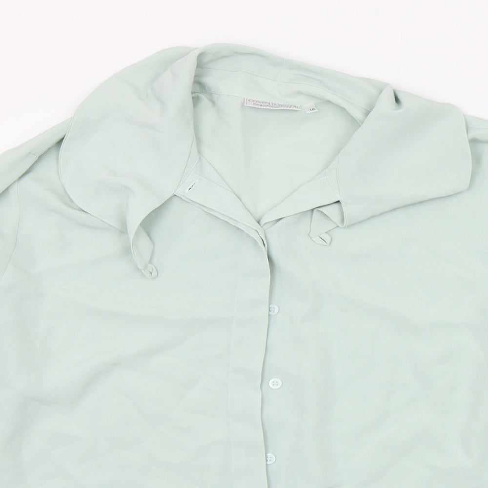 COMPLIMENTS Womens Green   Basic Button-Up Size 16