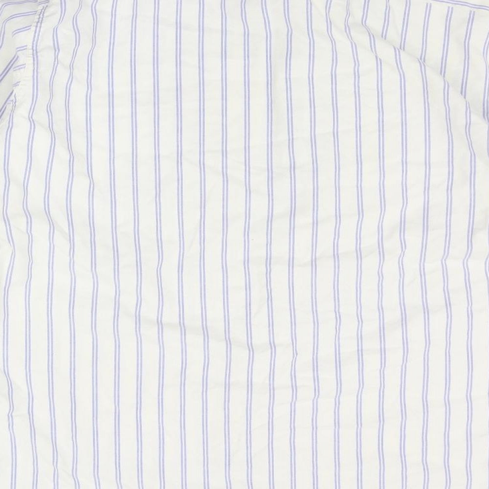 Polo Ralph Lauren Mens White Striped   Button-Up Size L
