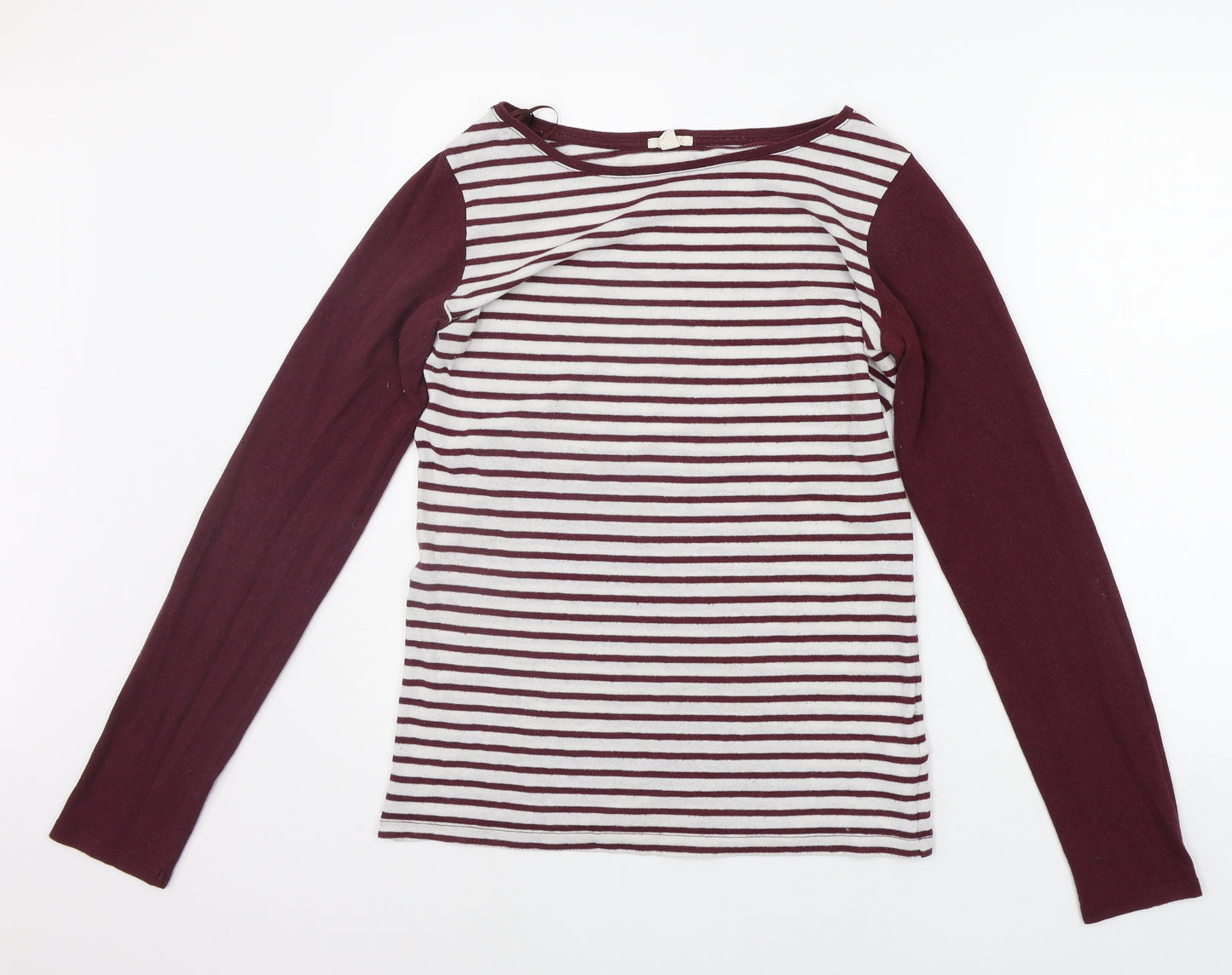 ESPIRIT Womens Purple Striped  Basic T-Shirt Size M