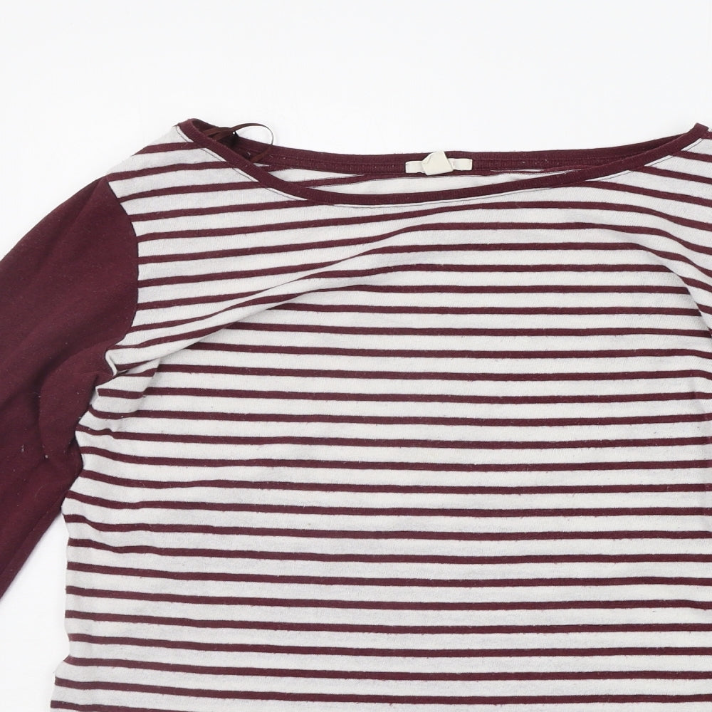 ESPIRIT Womens Purple Striped  Basic T-Shirt Size M