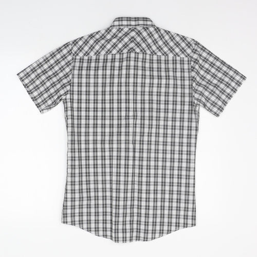 Topman Mens Grey Check   Button-Up Size S