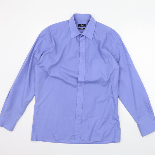 Premier Mens Blue    Button-Up Size 15