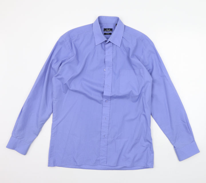 Premier Mens Blue    Button-Up Size 15