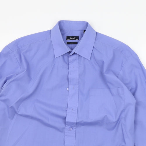 Premier Mens Blue    Button-Up Size 15