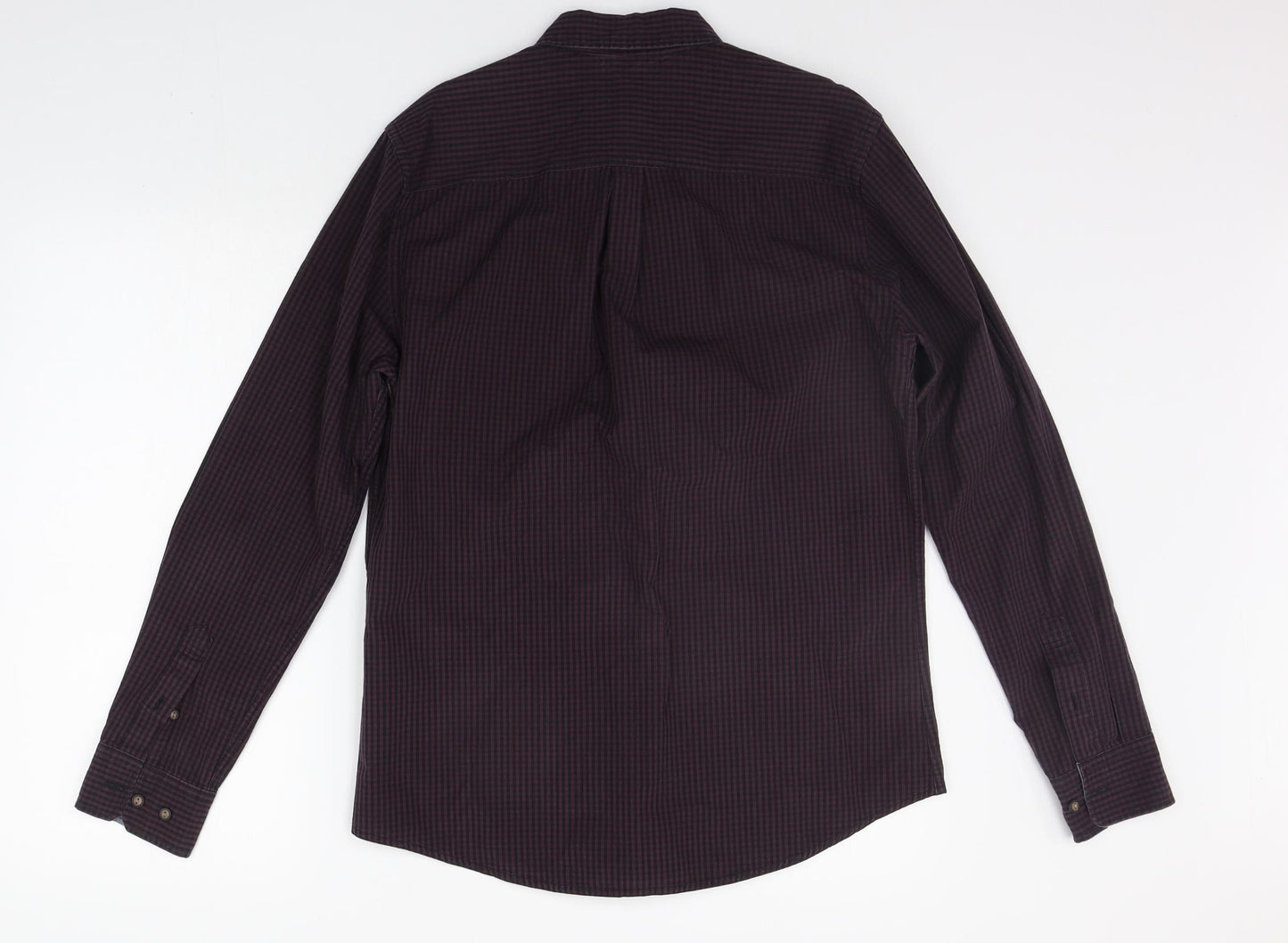 Red Herring Mens Purple Check   Button-Up Size S