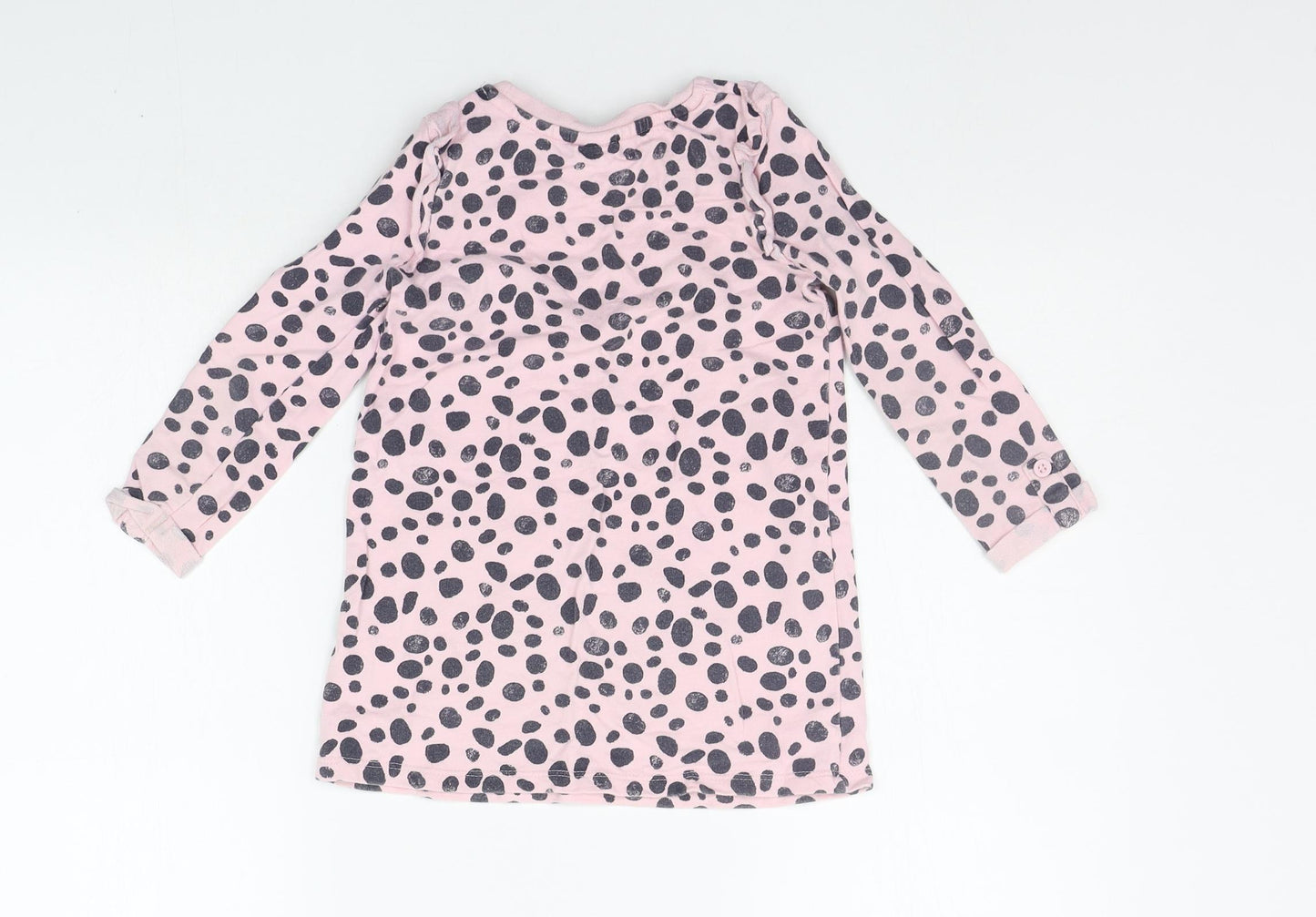 George Girls Pink Polka Dot  Basic T-Shirt Size 2-3 Years