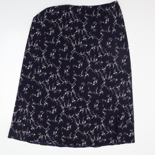 Yours Womens Blue Geometric  A-Line Skirt Size 20