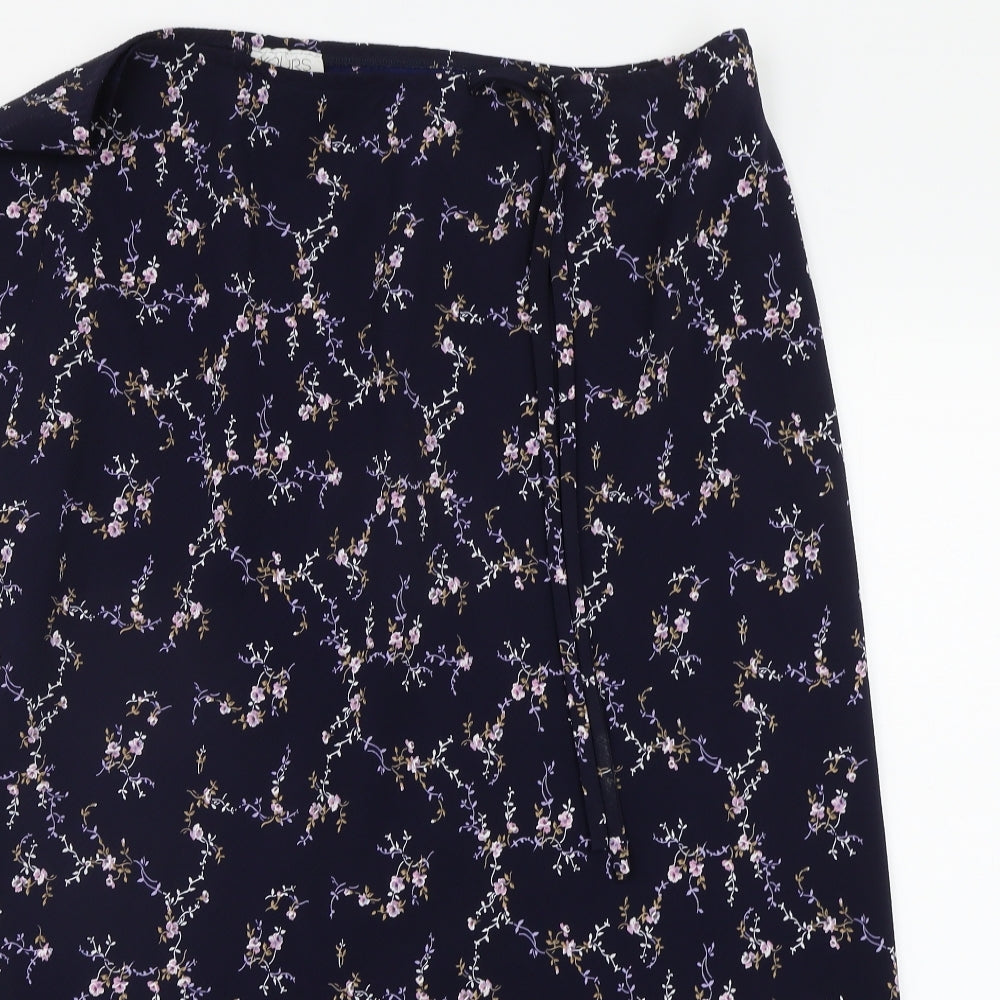 Yours Womens Blue Geometric  A-Line Skirt Size 20