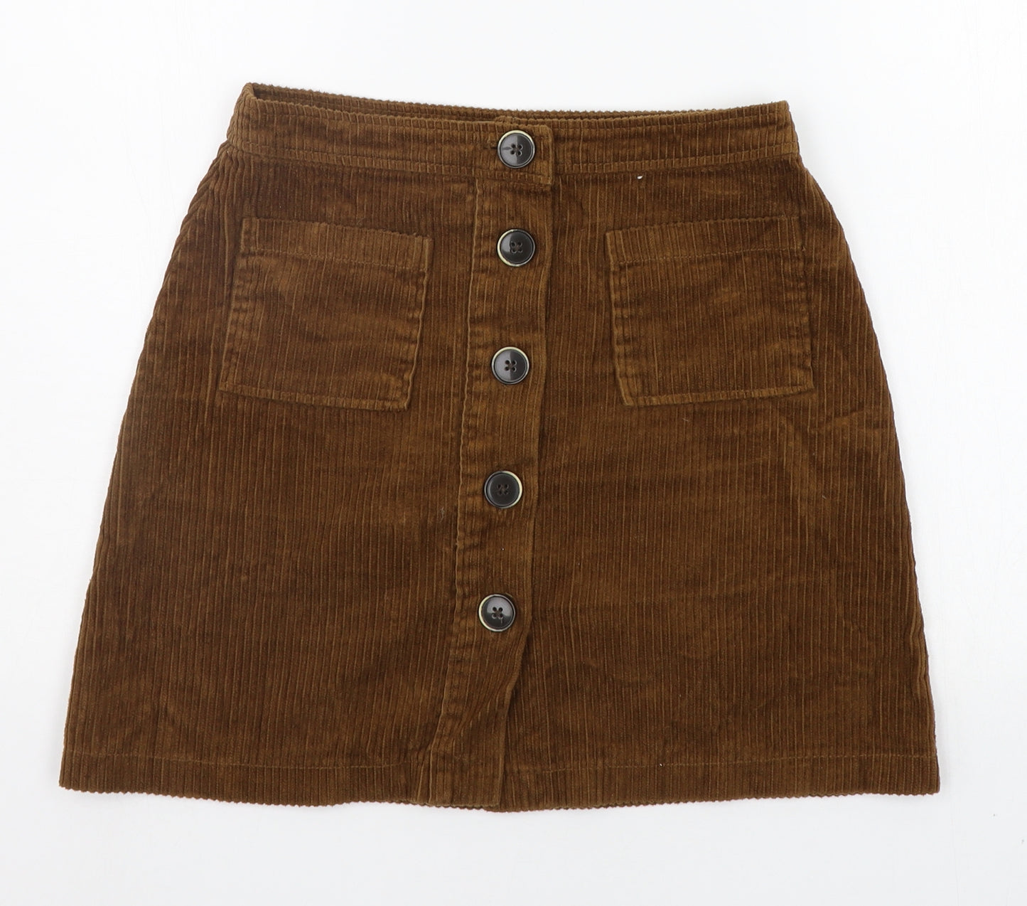 deniem co Womens Brown Houndstooth  A-Line Skirt Size 8