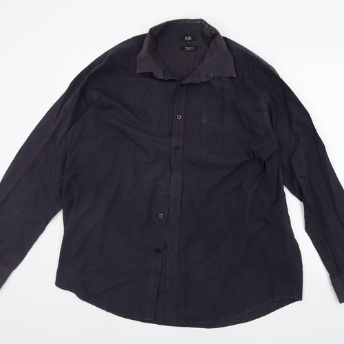 F&F Mens Black    Button-Up Size 17.5