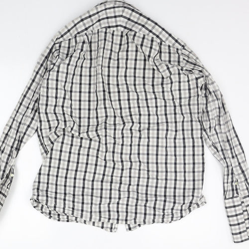 william hyde Mens Grey Check   Button-Up Size 15.5