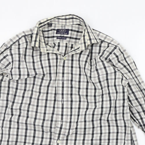 william hyde Mens Grey Check   Button-Up Size 15.5
