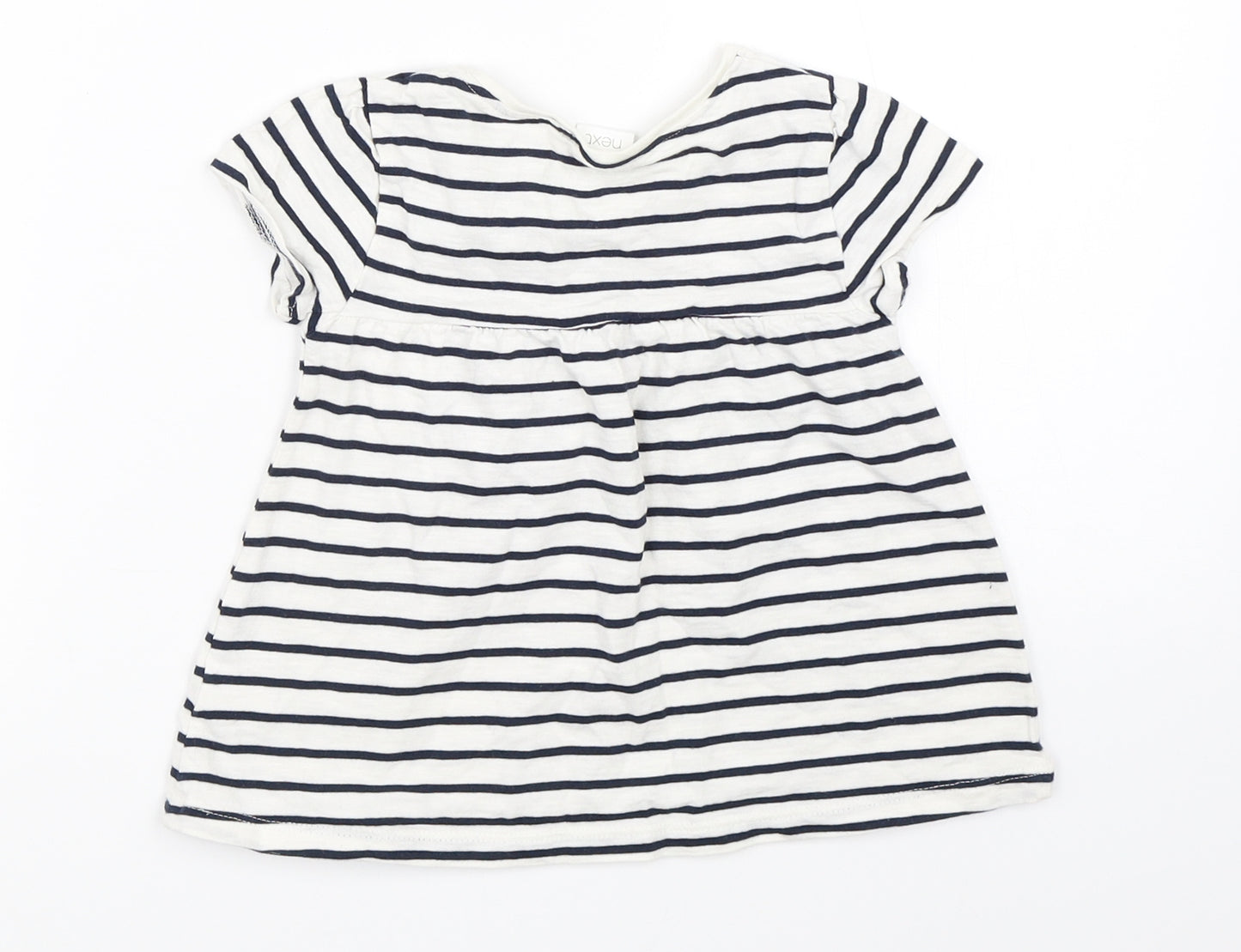 NEXT Girls White Striped  Basic T-Shirt Size 2-3 Years