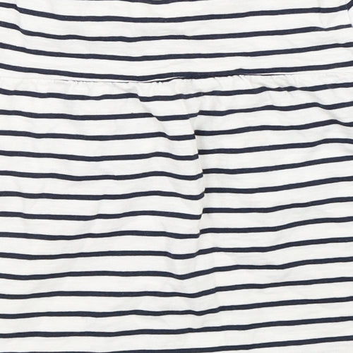 NEXT Girls White Striped  Basic T-Shirt Size 2-3 Years