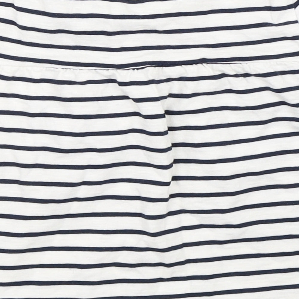 NEXT Girls White Striped  Basic T-Shirt Size 2-3 Years