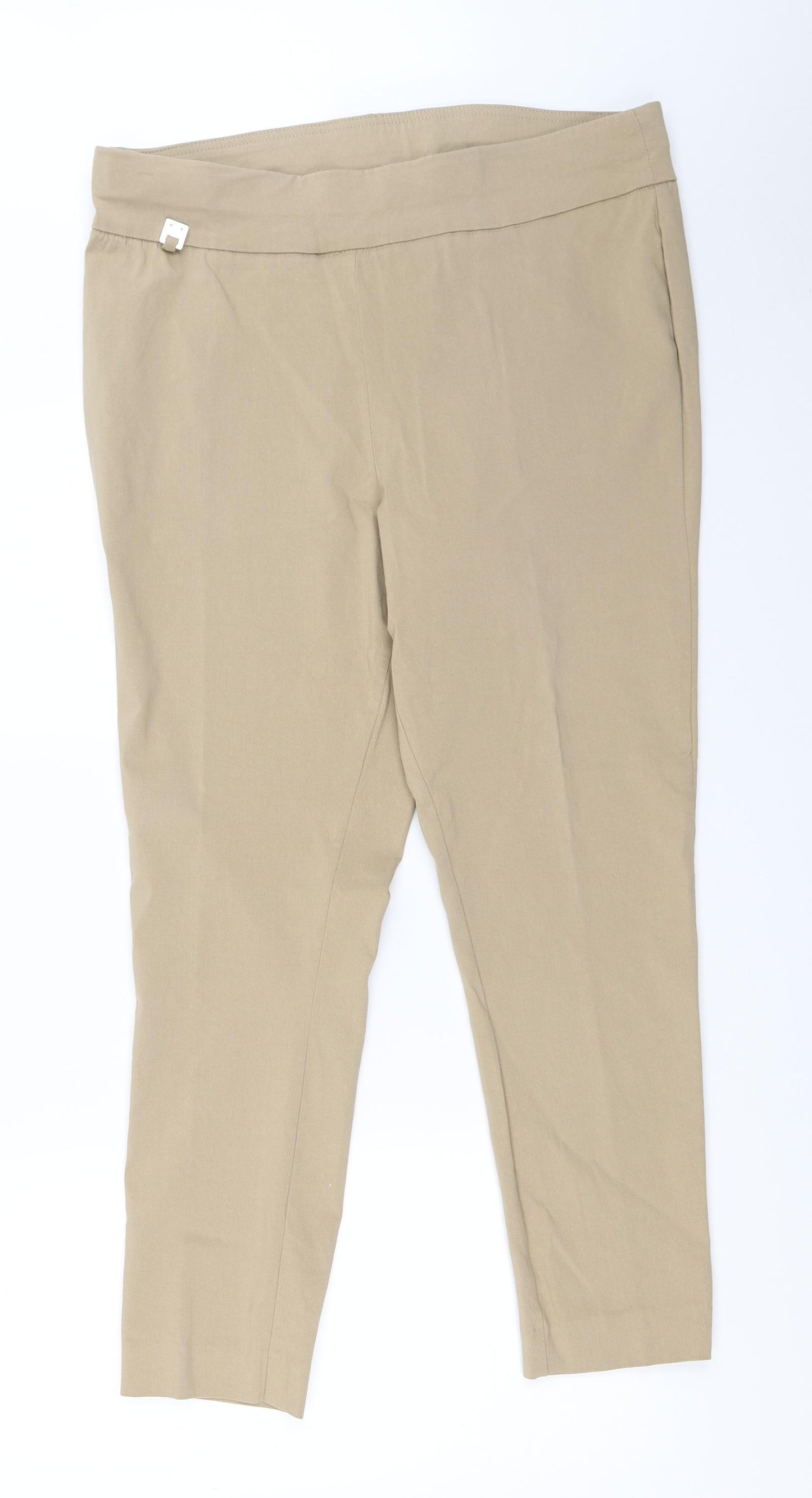 Zoe & Phoebe Womens Beige  Rayon Capri Trousers Size 36 in L26 in