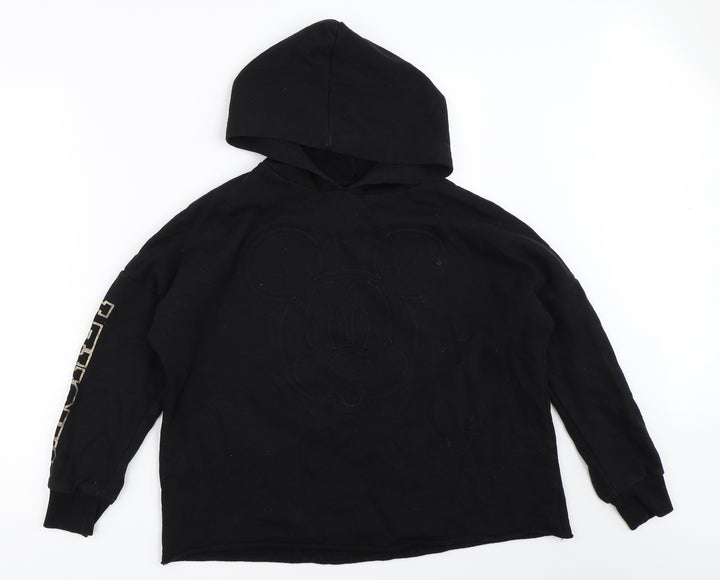 Disney Girls Black Pullover Hoodie Size 12 Years - mickey mouse