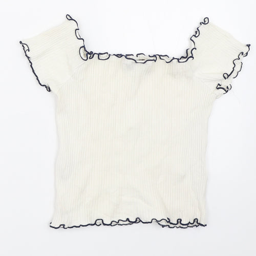 Zara Womens Ivory   Basic T-Shirt Size S