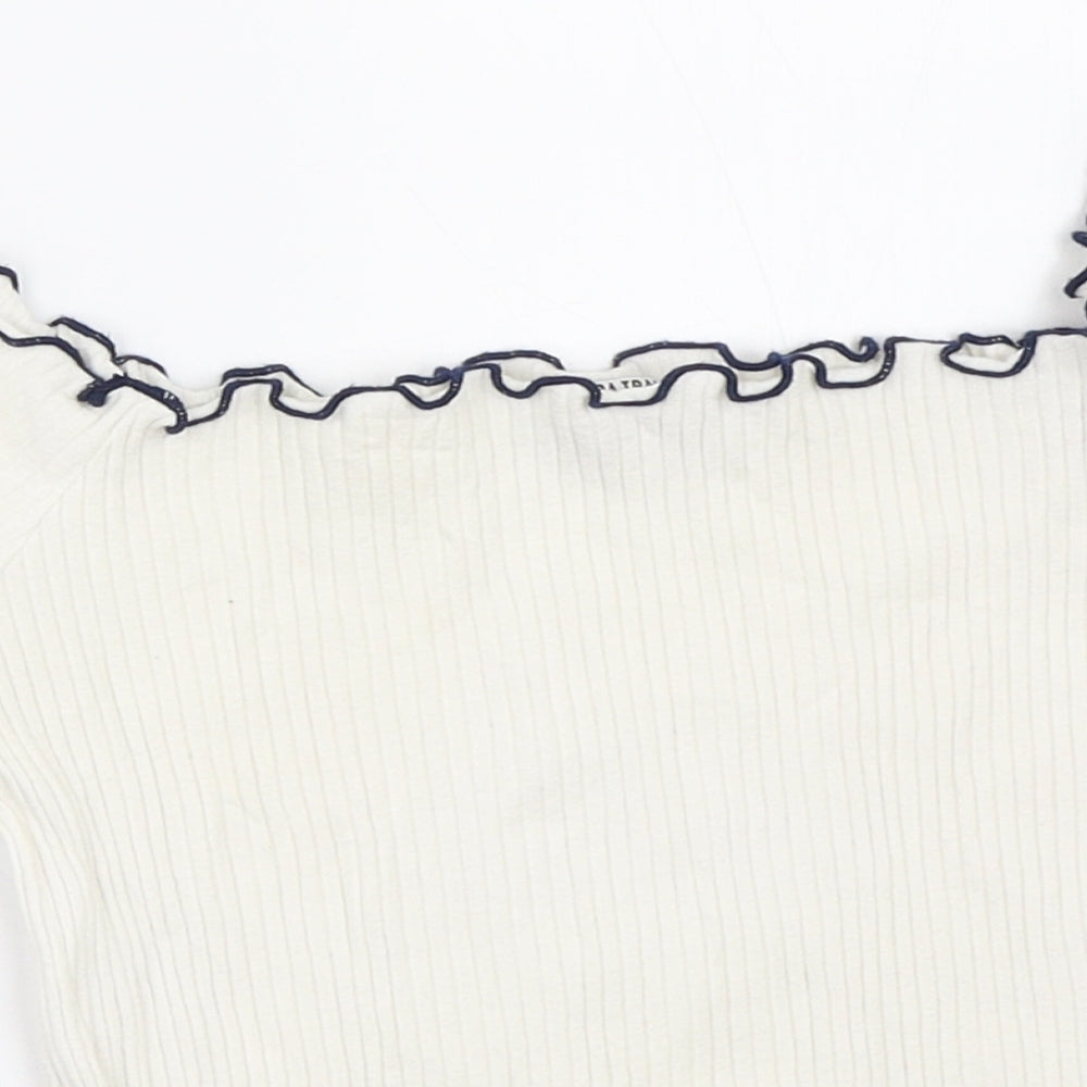Zara Womens Ivory   Basic T-Shirt Size S