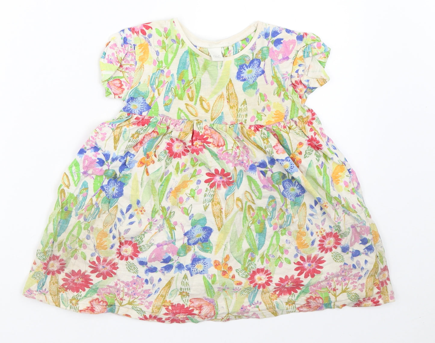 NEXT Girls Beige Floral  Fit & Flare  Size 18-24 Months