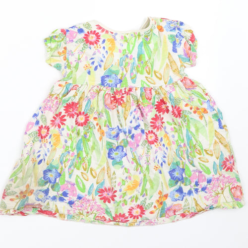 NEXT Girls Beige Floral  Fit & Flare  Size 18-24 Months