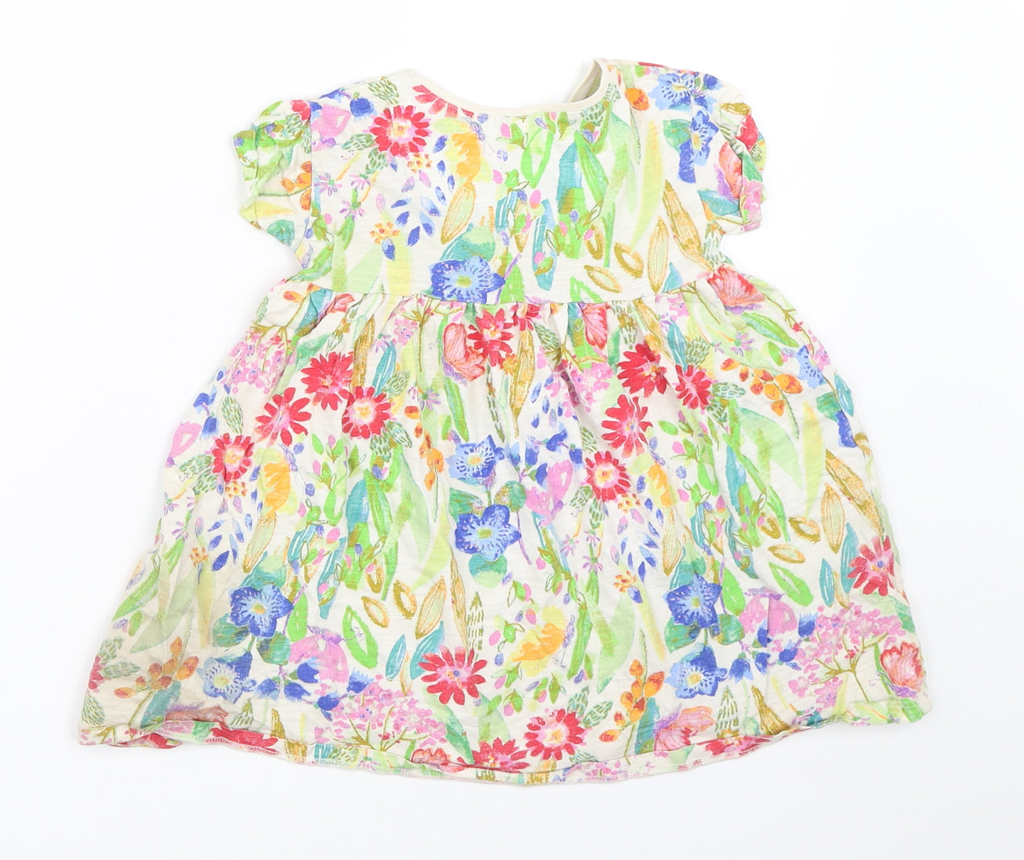 NEXT Girls Beige Floral  Fit & Flare  Size 18-24 Months