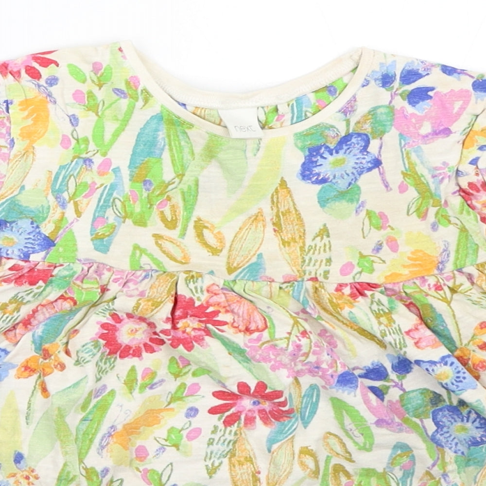 NEXT Girls Beige Floral  Fit & Flare  Size 18-24 Months