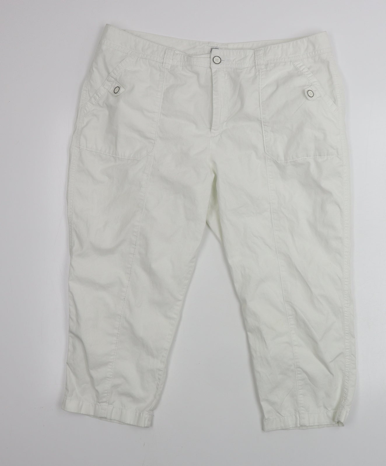 F&F  Womens White   Trousers  Size 16 L20 in