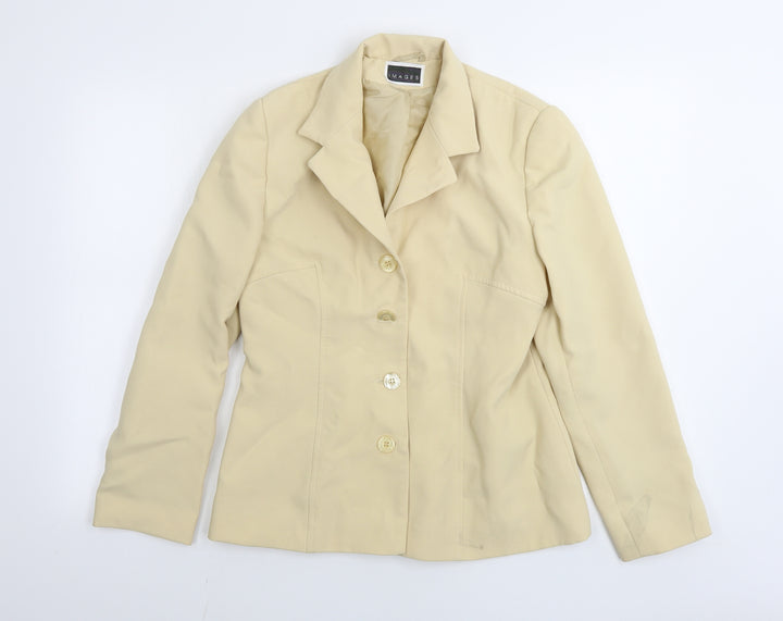 IMAGES Womens Beige Jacket Blazer Size 12
