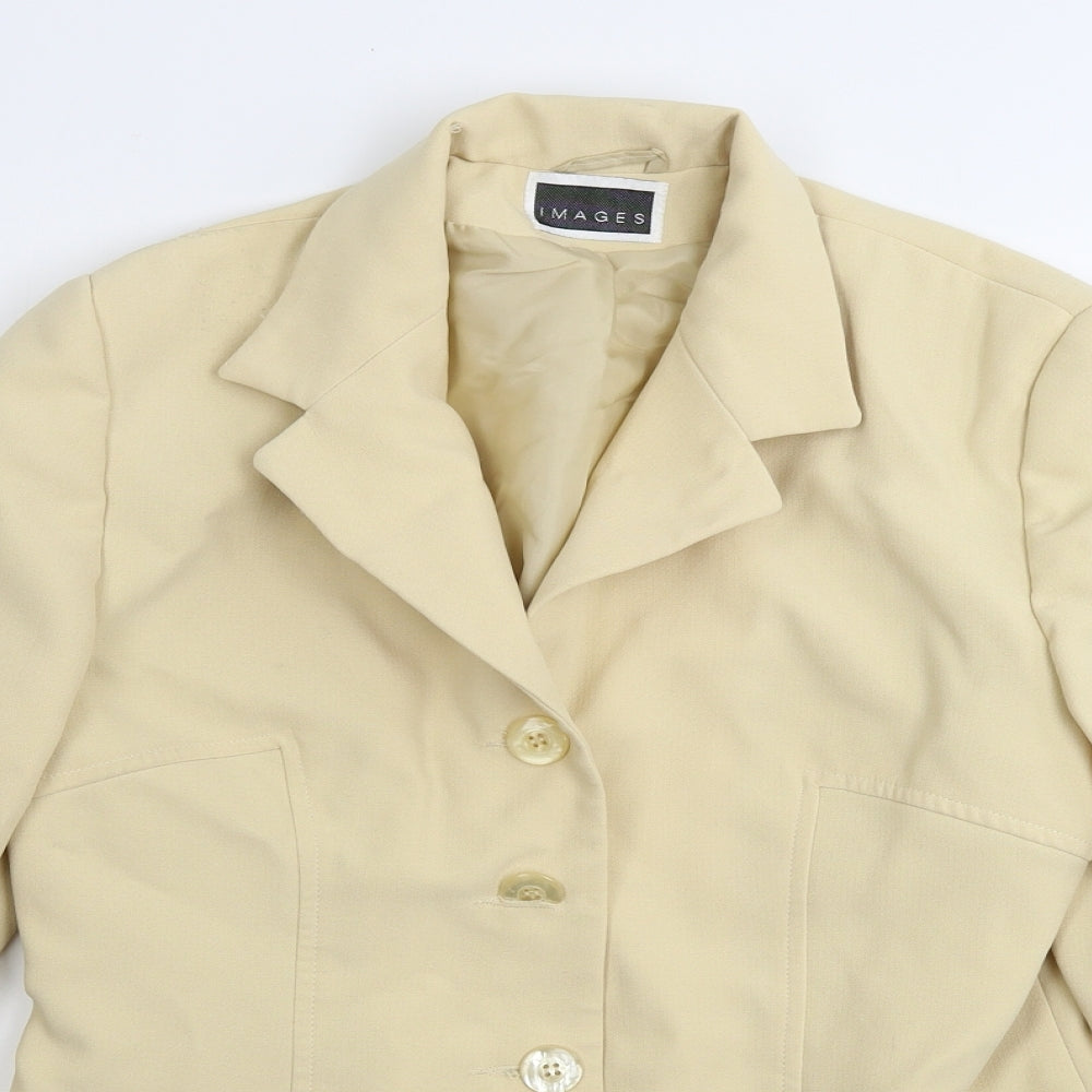 IMAGES Womens Beige   Jacket Blazer Size 12