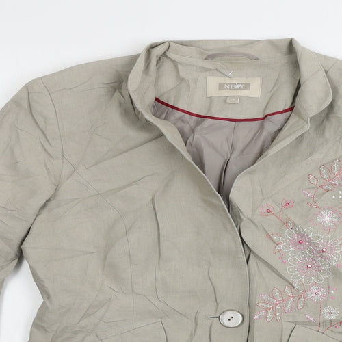 NEXT  Womens Beige Floral  Jacket Blazer Size 12
