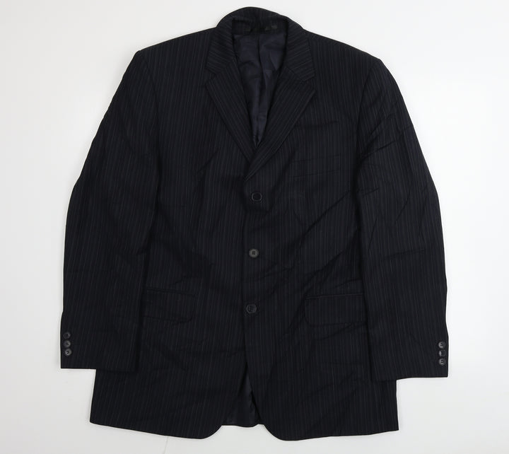 Burton Mens Black Striped Jacket Blazer Size 42