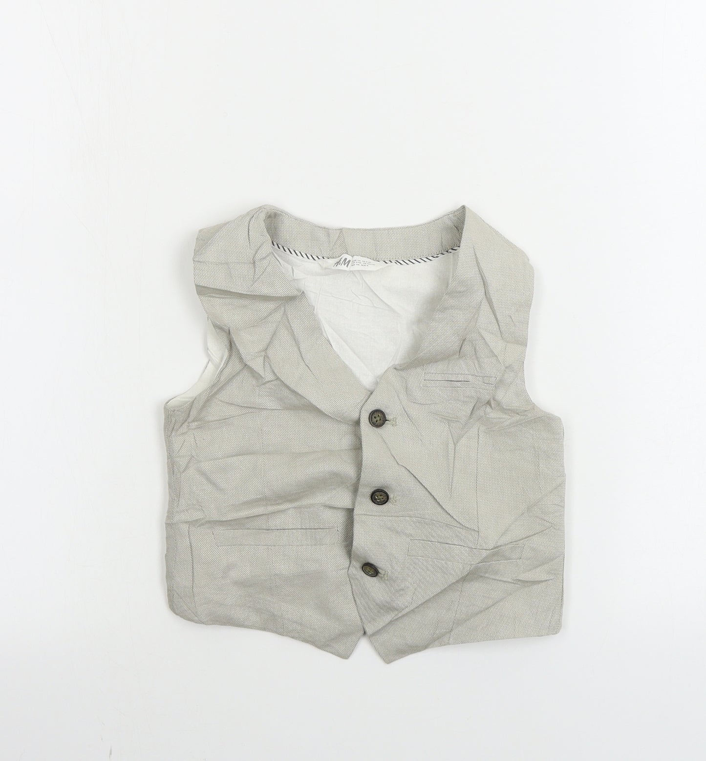 H&M  Boys Beige   Jacket Waistcoat Size 2-3 Years