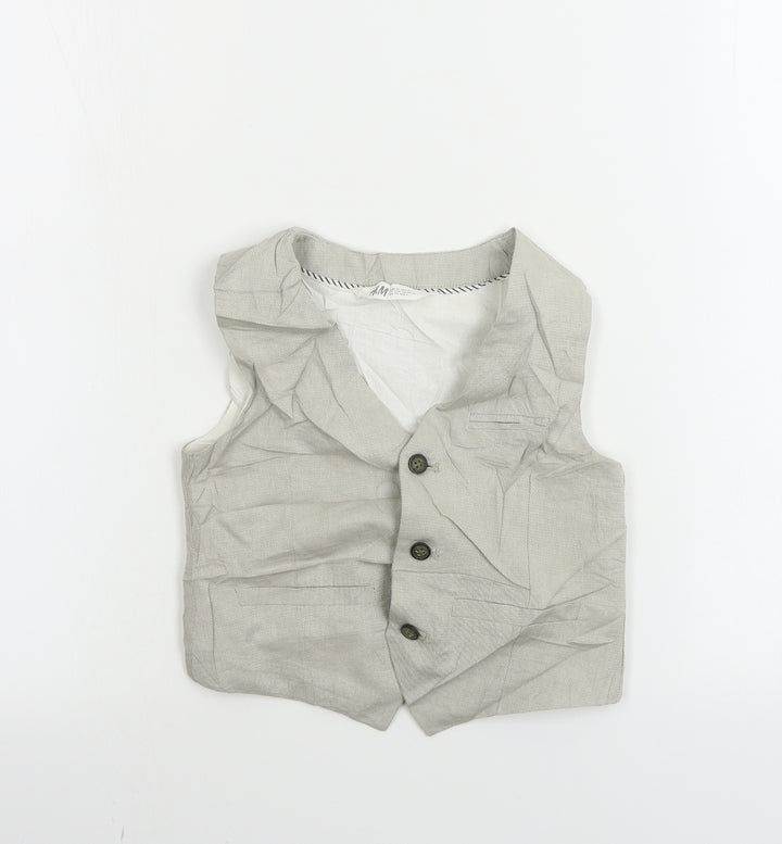 H&M Boys Beige Jacket Waistcoat Size 2-3 Years