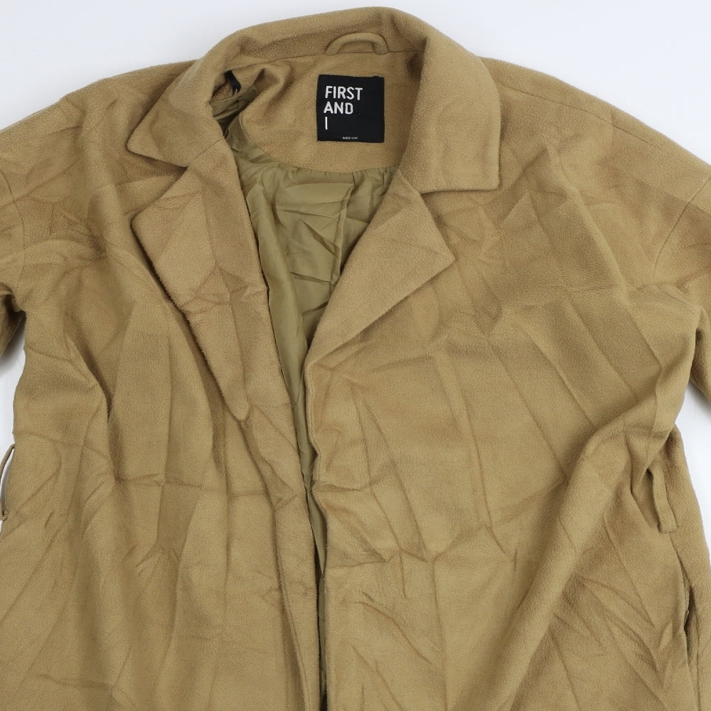 First and I  Womens Beige   Jacket Coat Size M