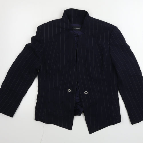 Javier Simorra  Womens Blue Striped  Jacket Blazer Size 10