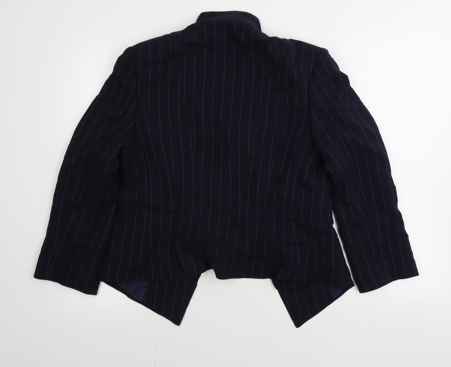 Javier Simorra  Womens Blue Striped  Jacket Blazer Size 10