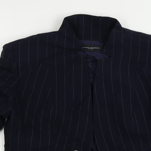 Javier Simorra  Womens Blue Striped  Jacket Blazer Size 10