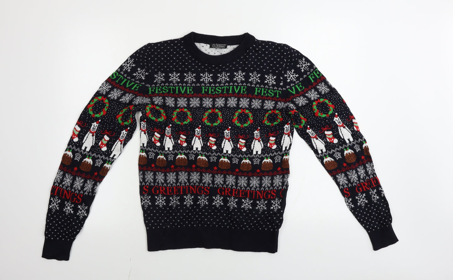 SheIn Mens Blue   Pullover Jumper Size S  - Christmas Jumper