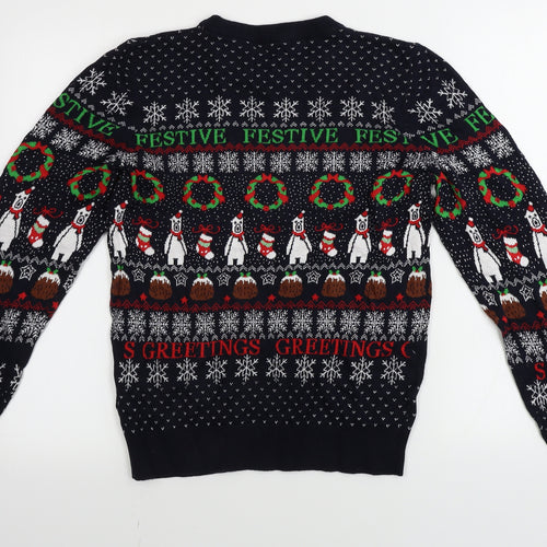 SheIn Mens Blue   Pullover Jumper Size S  - Christmas Jumper